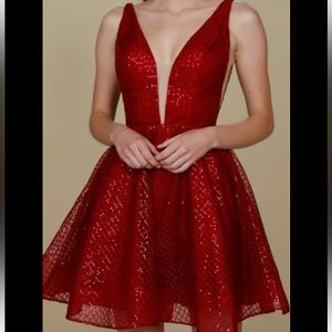 Narianna formal dress red and sparkly xs